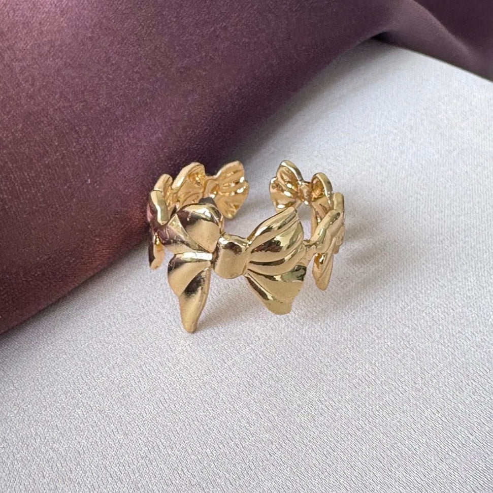 TFC Adjustable Bowy Gold Plated Ring
