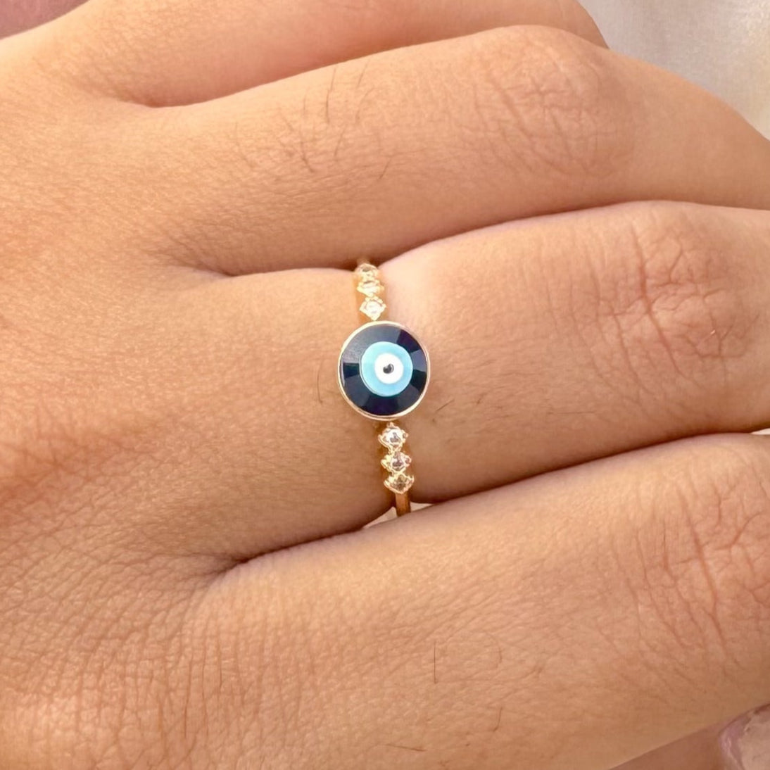 TFC Evil Eye Gold Plated Adjustable Ring