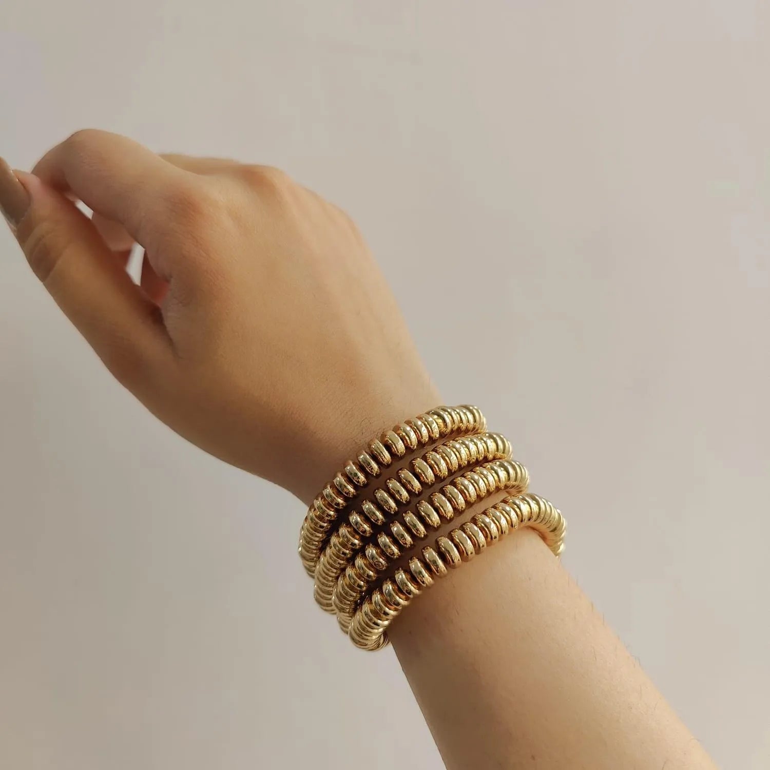 TFC Rings of Gold Plated Stacked Bracelet (Set of 4)