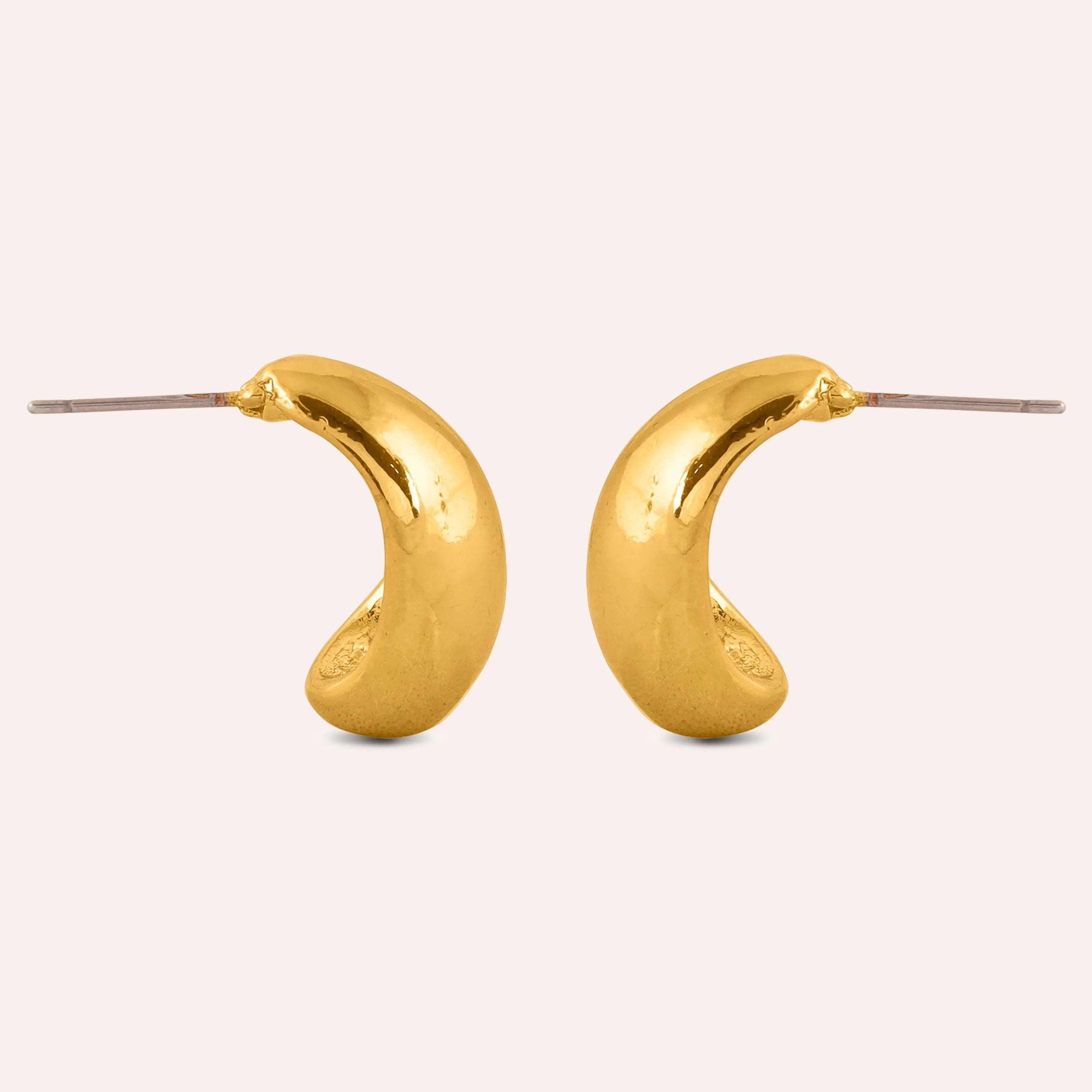 TFC Pompom Huggie Gold Plated Stud Earrings