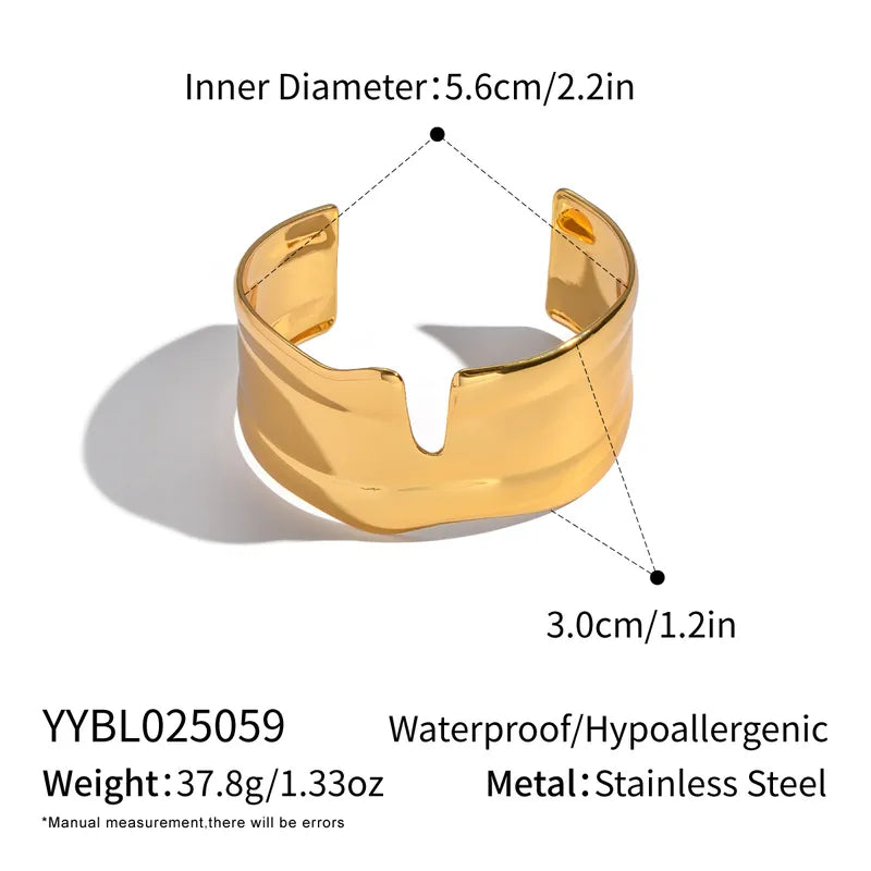 TFC Glamour Adjustable Gold Plated Cuff Bracelet