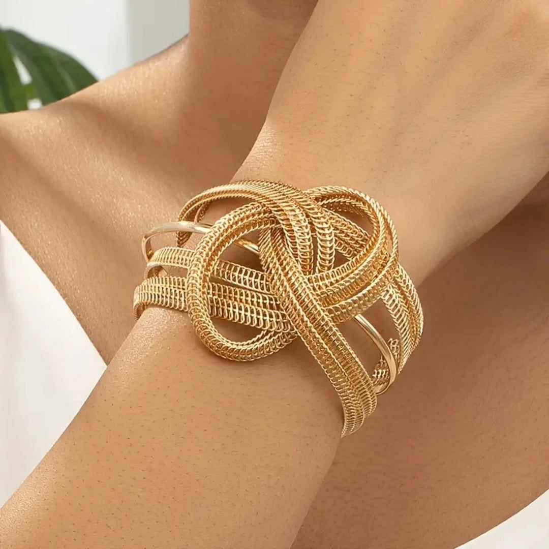 TFC Adjustable Knot Gold Plated Cuff Bracelet