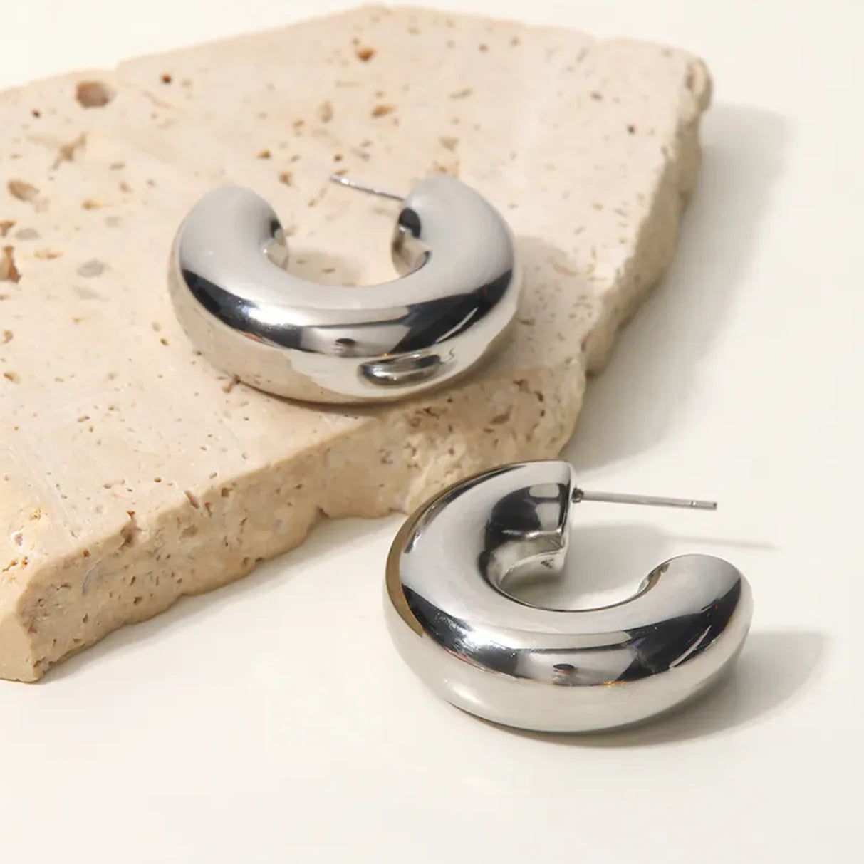 TFC Basic Loop Silver Plated Hoop Earrings