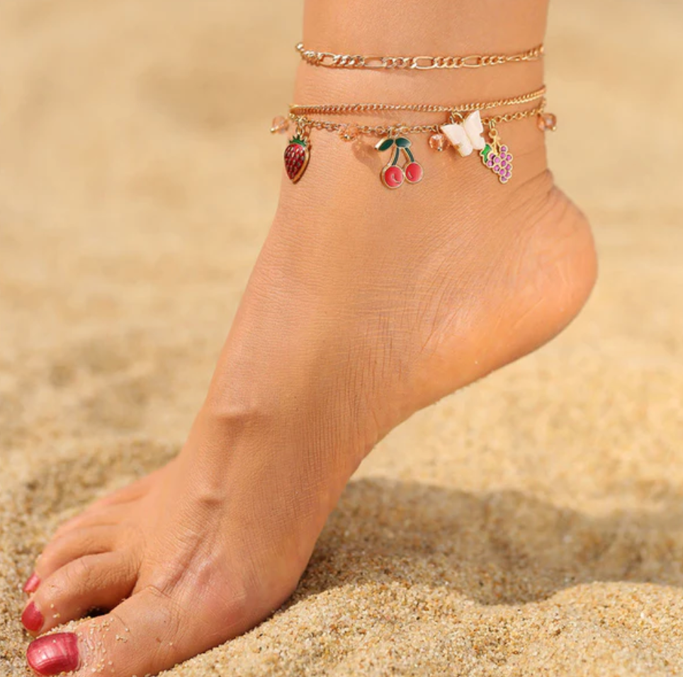 TFC Butter Cherry Gold Plated Bracelet Cum Anklet