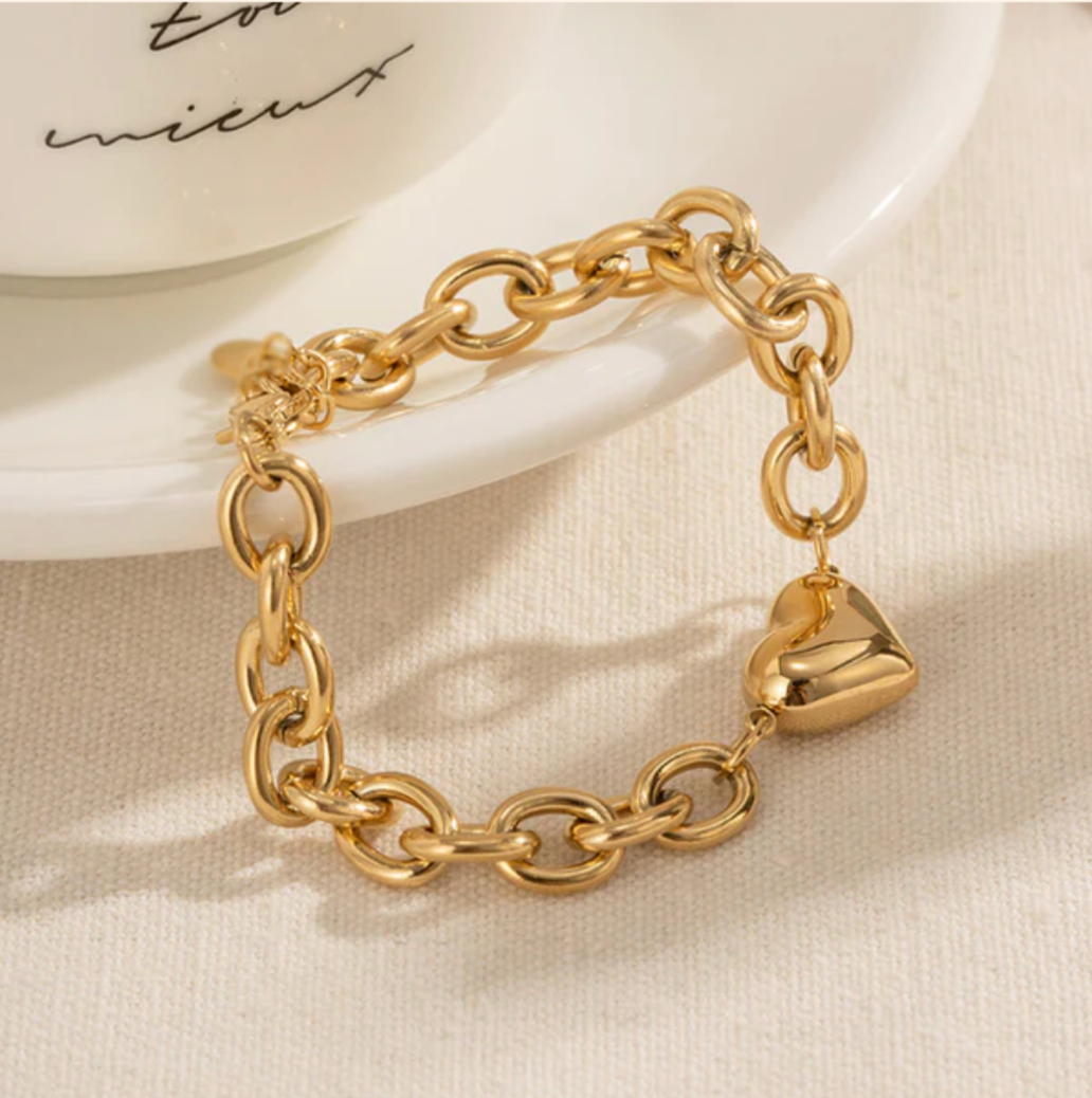 TFC Love Beat Gold Plated Chain Bracelet