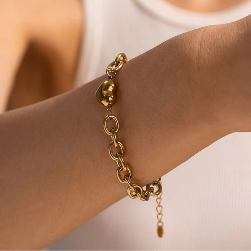 TFC Love Beat Gold Plated Chain Bracelet