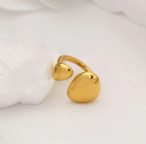 TFC Aura Melt Gold Plated Adjustable Ring