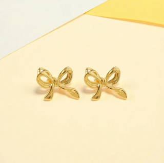 TFC Bow Belle Plated Stud Earrings
