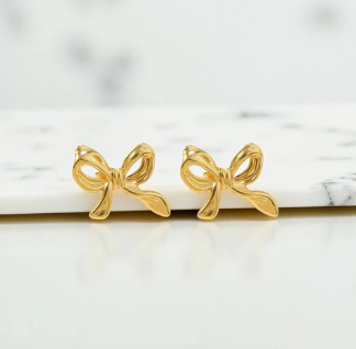 TFC Bow Belle Plated Stud Earrings