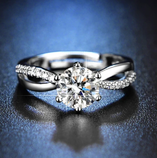 TFC Adjustable Cross Stone Shine Silver Plated Ring