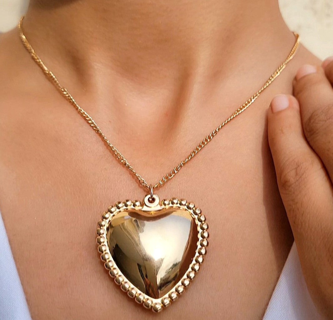 TFC Baked Heart Gold Plated Pendant Necklace