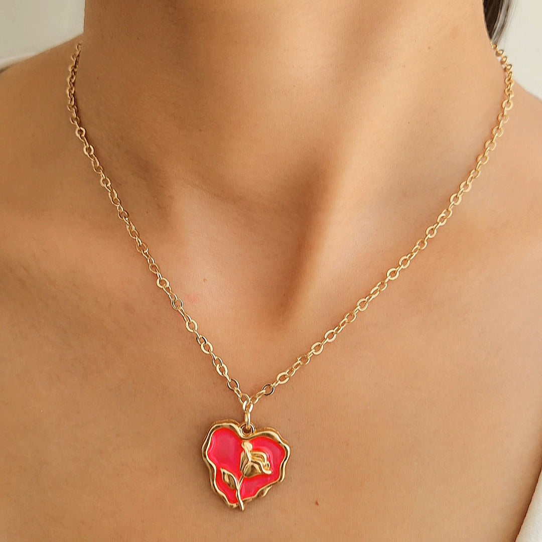 TFC Blush Heart Gold Plated Pendant Necklace