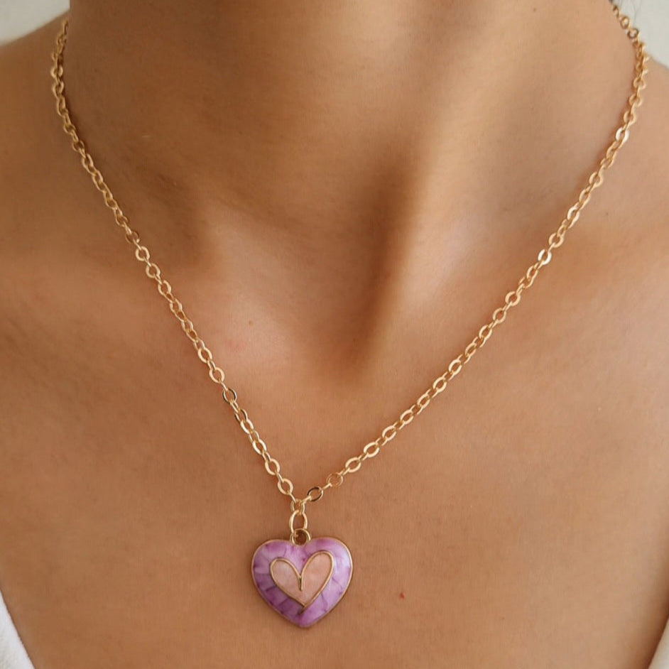TFC Lavender Bloom Gold Plated Pendant Necklace