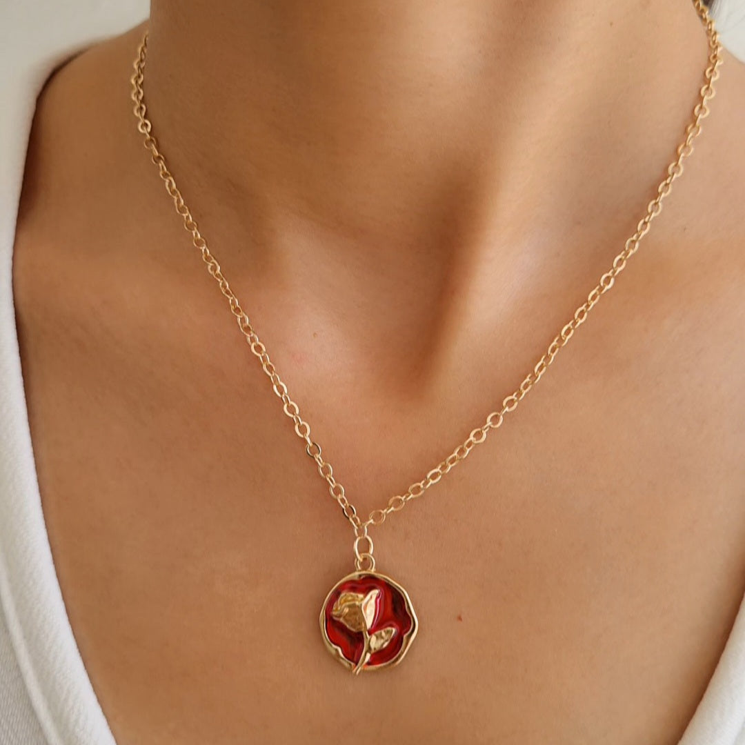 TFC Floravina Gold Plated Pendant Necklace