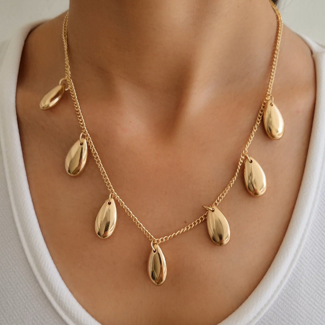 TFC Drop Charm Gold Plated Necklace