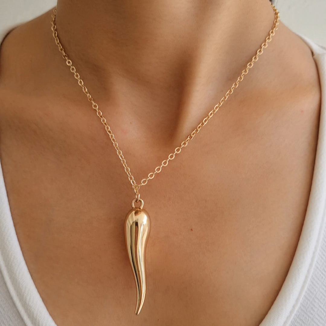 TFC Mirchi Gold Plated Pendant Necklace