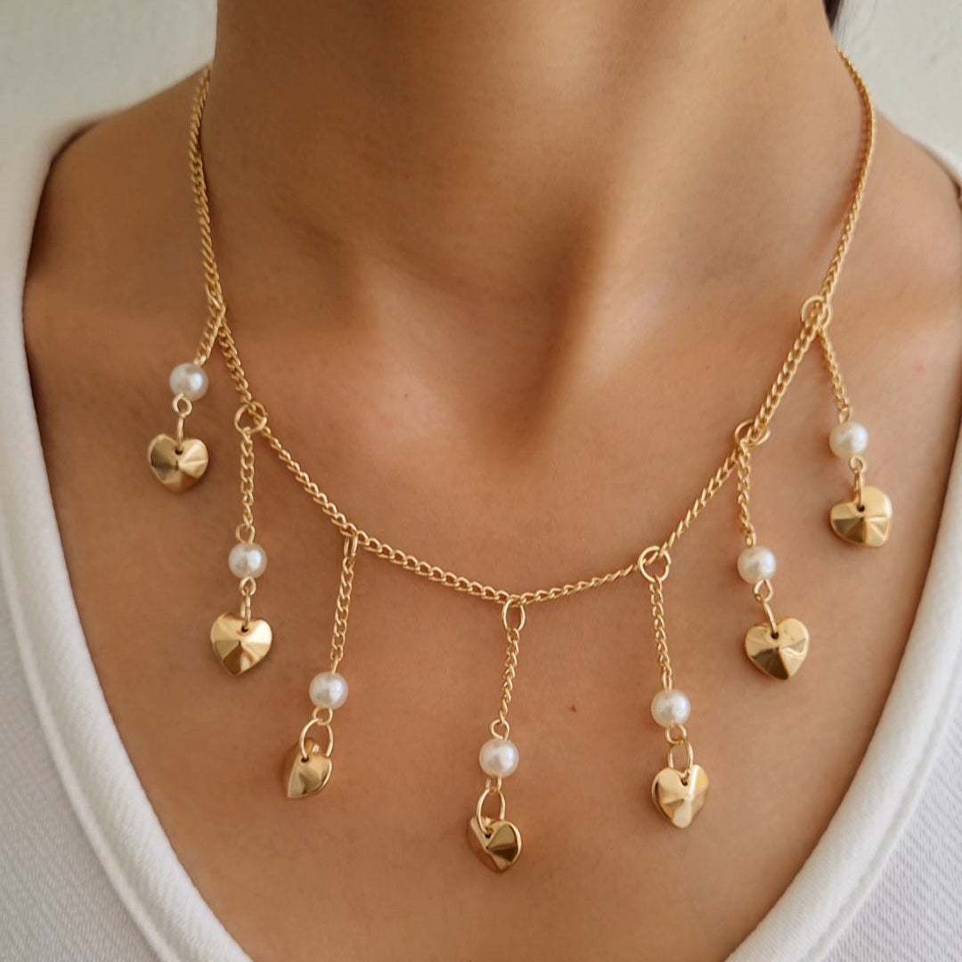 TFC Little Heart Charms Gold Plated Necklace