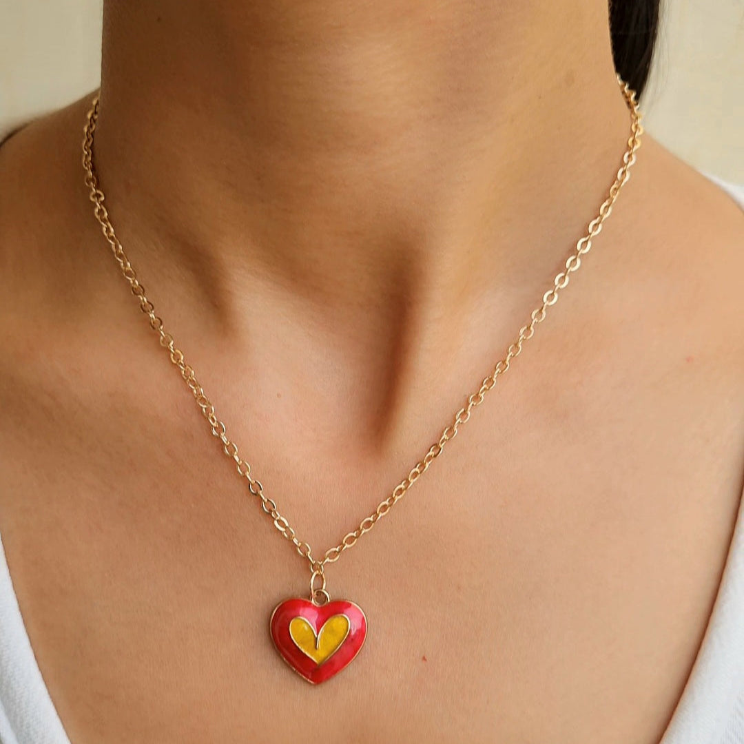 TFC Selestia Heart Gold Plated Pendant Necklace