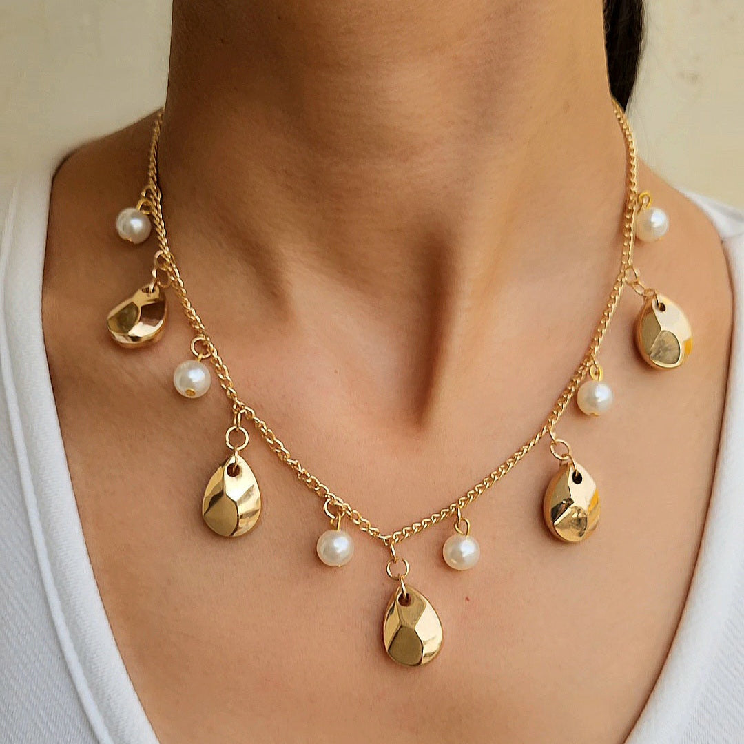 TFC Charming Pearls Gold Plated Necklace