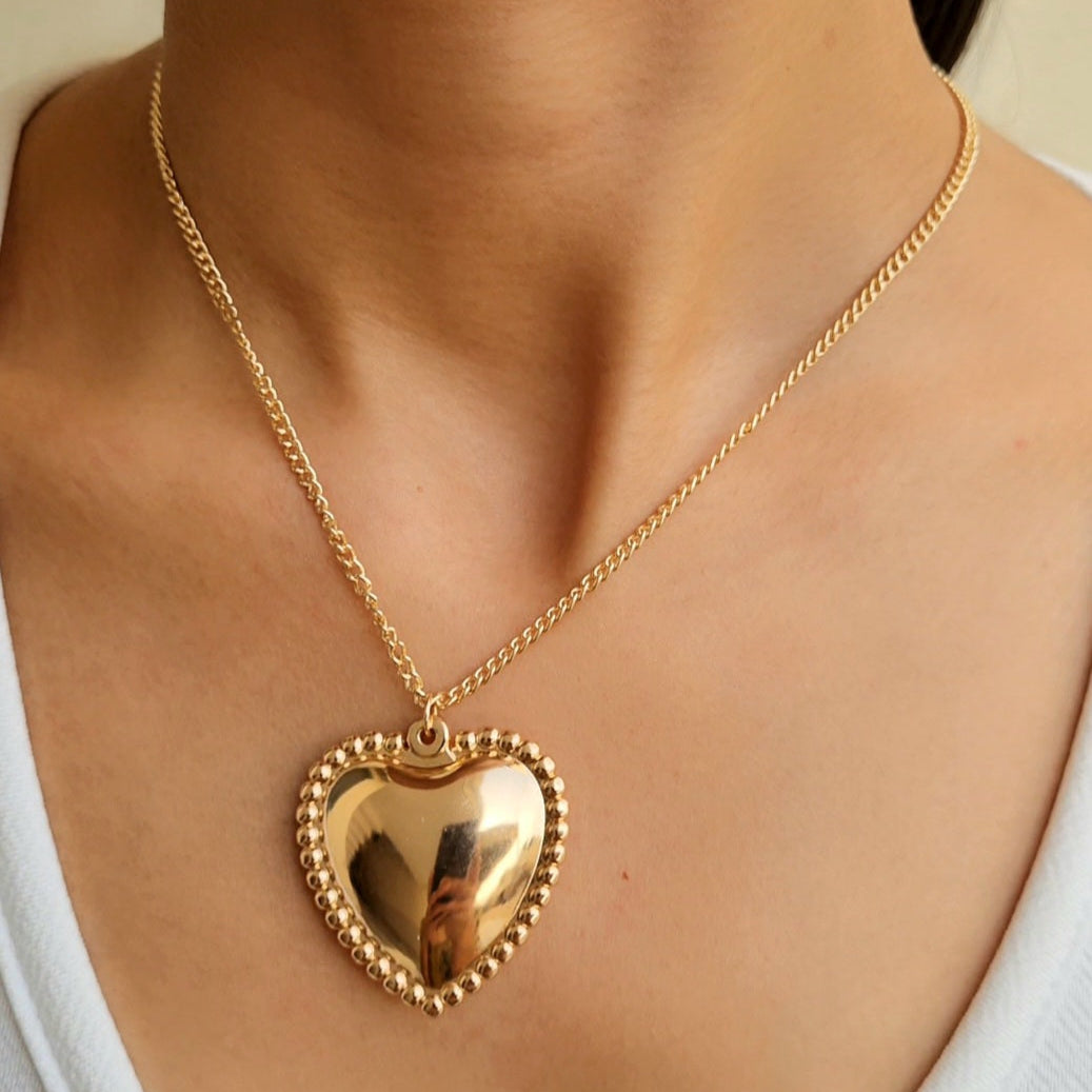 TFC Baked Heart Gold Plated Pendant Necklace