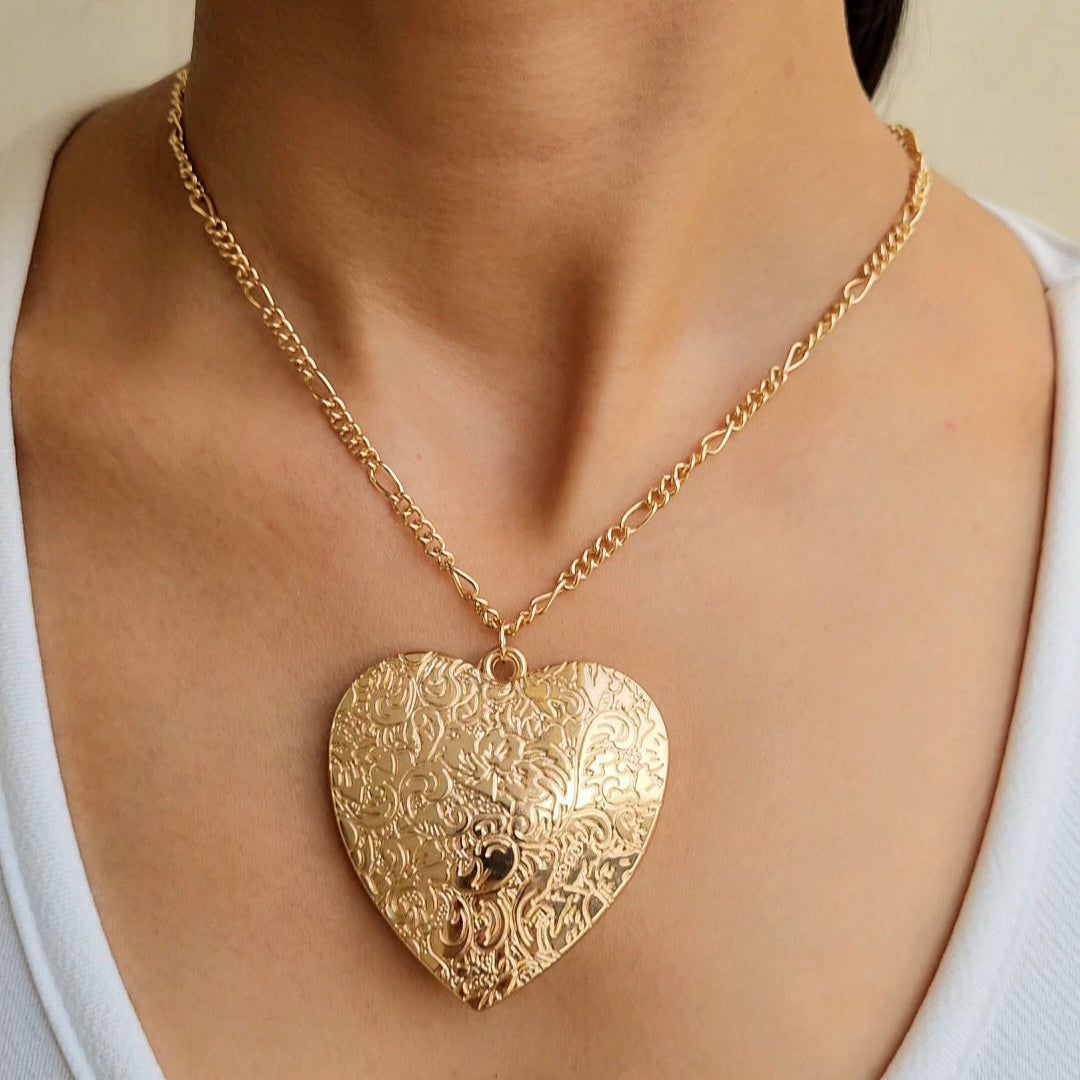 TFC Exclusive Heart Gold Plated Pendant Necklace
