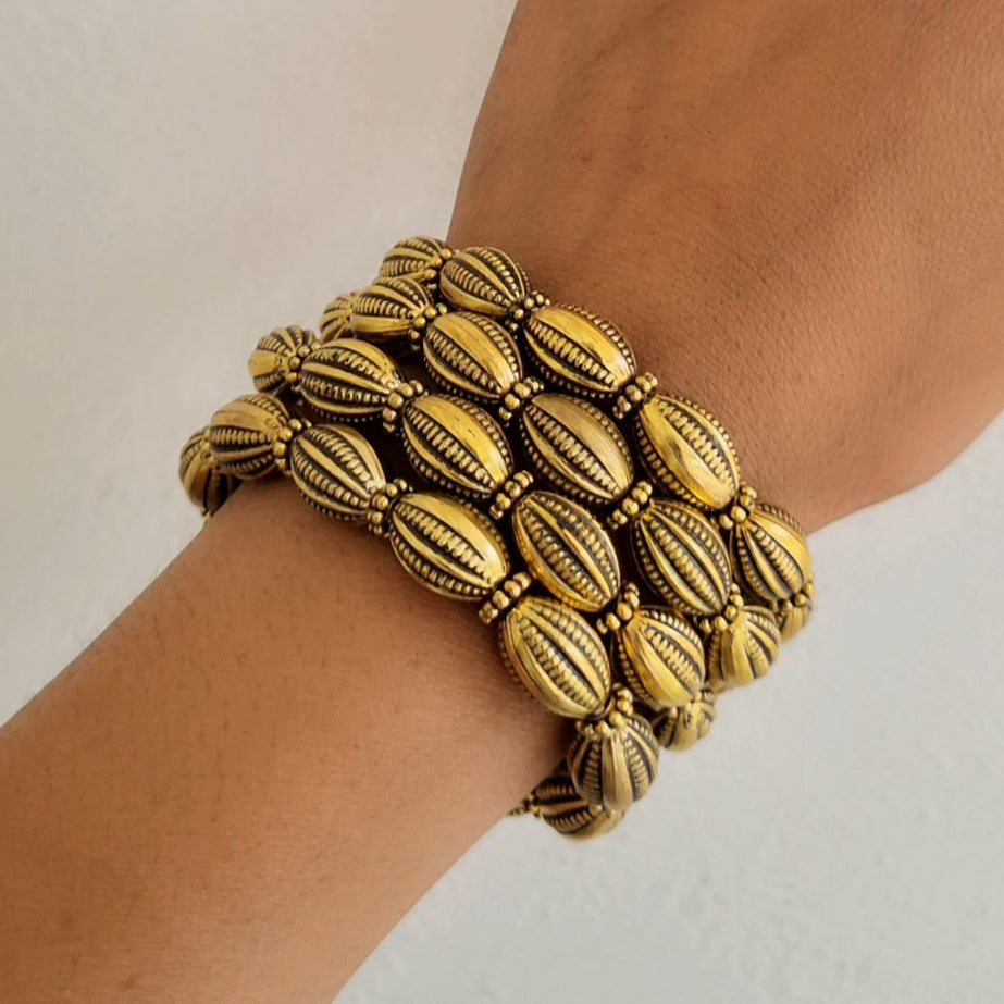 TFC Starlit Oxidised Gold Plated Bracelet (set of 4)