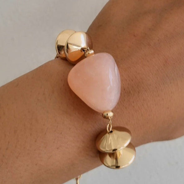 TFC Pink Stone Gold Plated Chain Bracelet