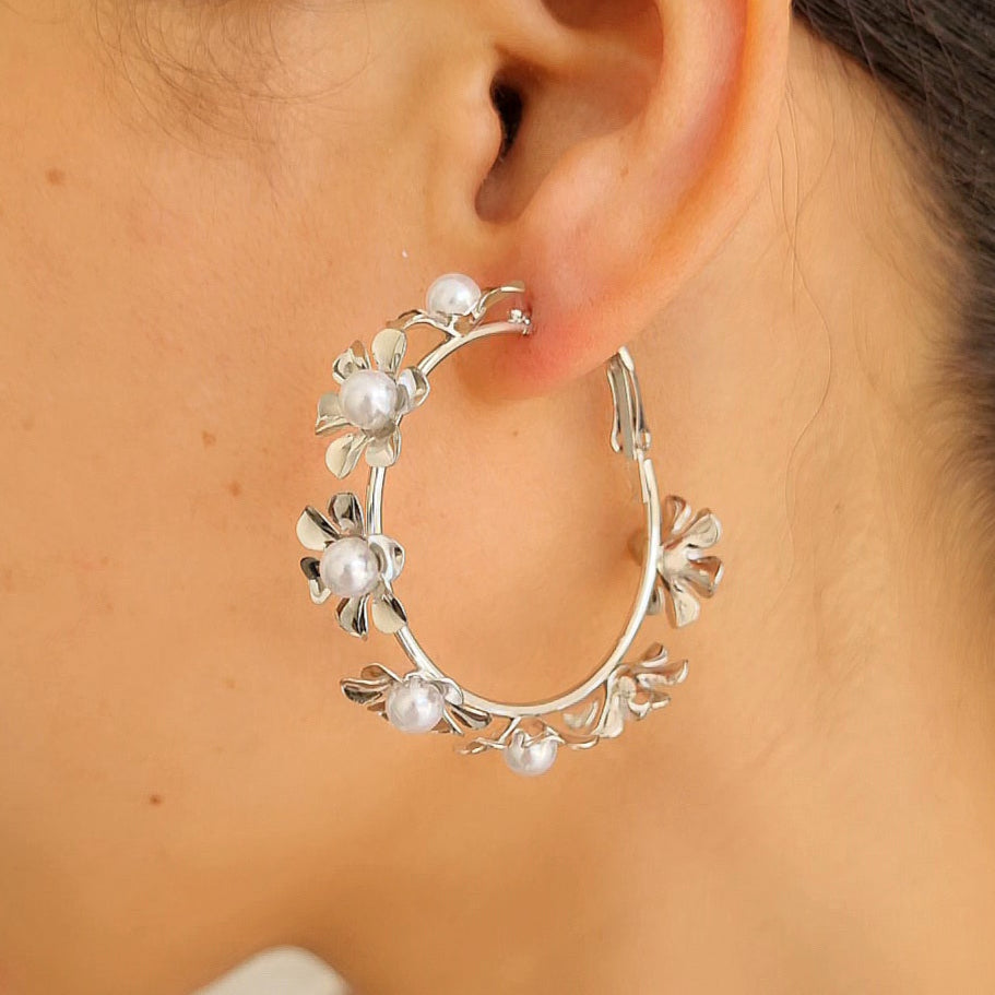 TFC Selene Dream Silver Plated Hoop Earrings