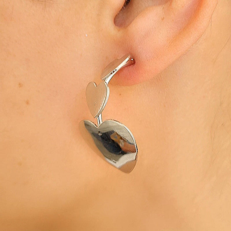 TFC Heart Trio Silver Plated Hoop Earrings