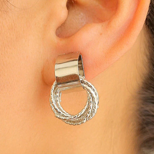 TFC Mist Silver Plated Hoop Earrings