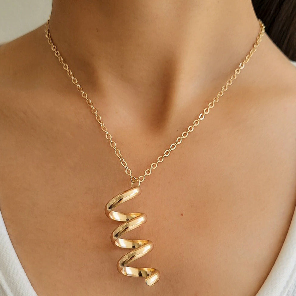 TFC Spiral Of Life Gold Plated Pendant Necklace