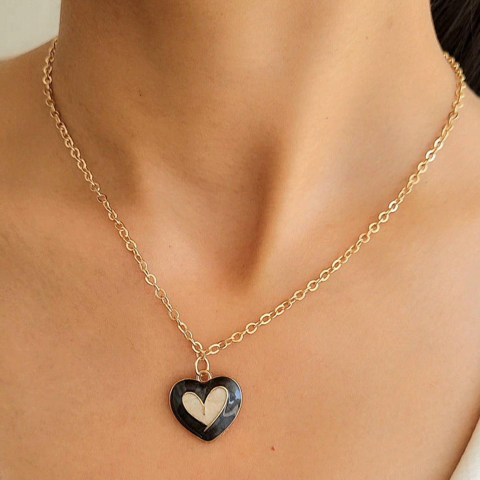 TFC Dual Heart Gold Plated Pendant Necklace