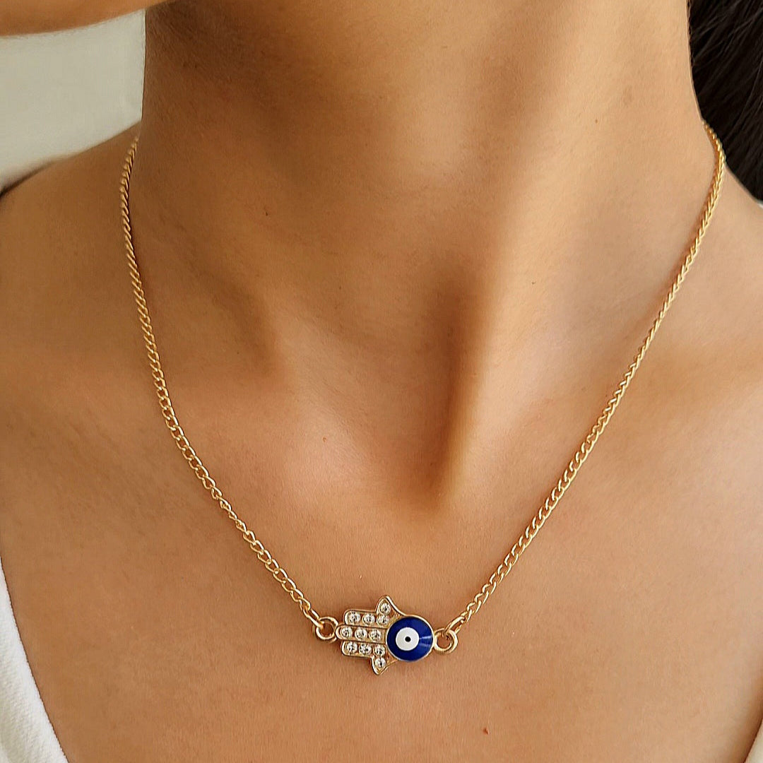 TFC Humsa Evil Eye Gold Plated Necklace