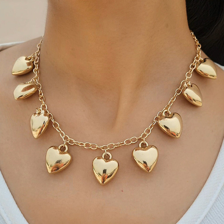 TFC Mini Heart Charms Gold Plated Necklace