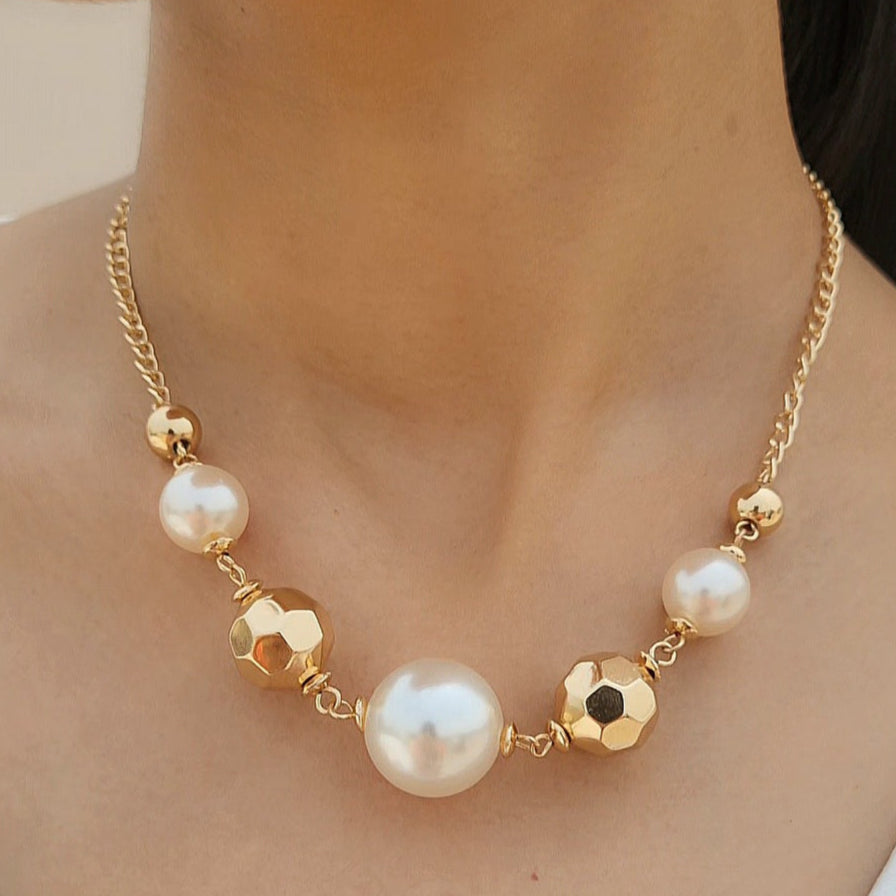 TFC Glamour Pearl Gold Plated Necklace