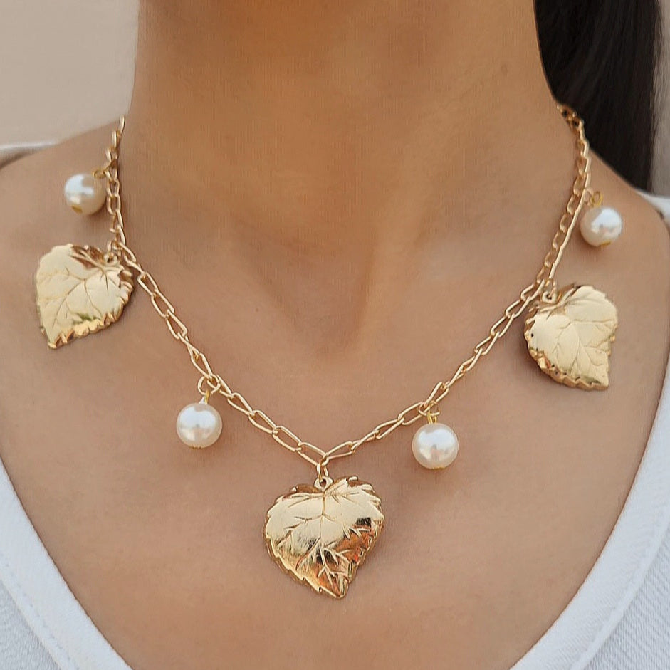 TFC Pearl Vines Gold Plated Necklace