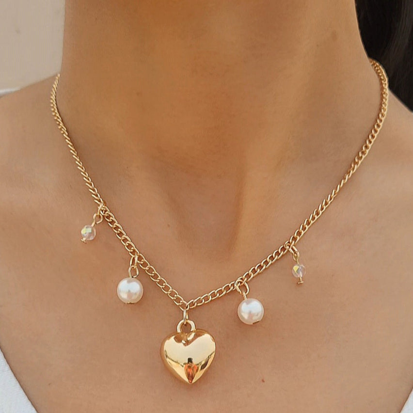 TFC Heart In Mid Gold Plated Necklace
