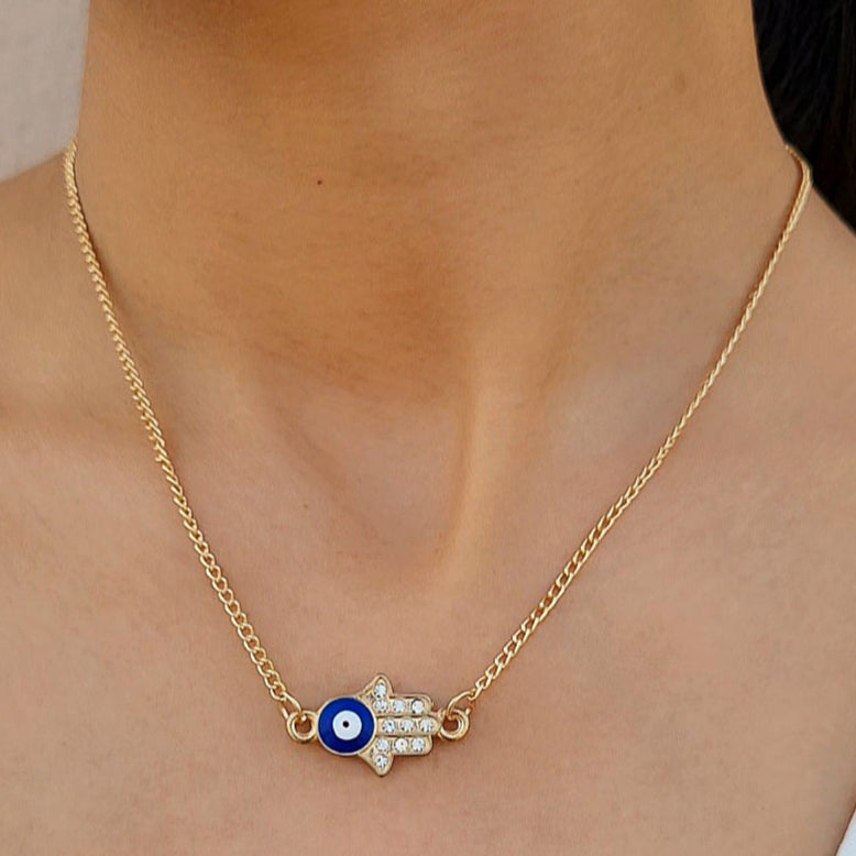 TFC Humsa Evil Eye Gold Plated Necklace