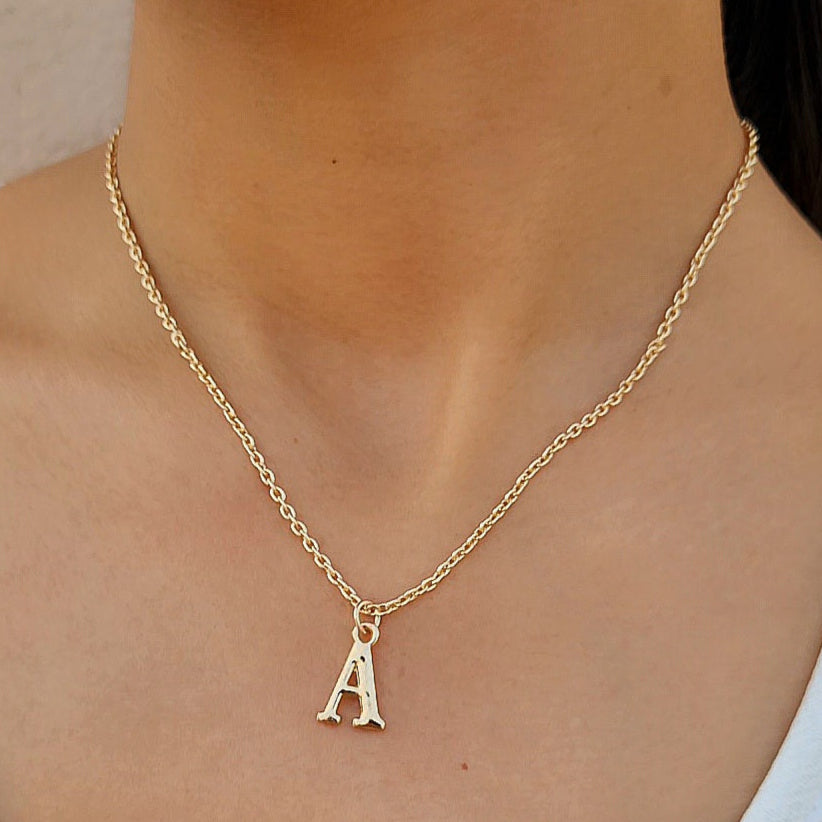 TFC Small Letter A - Gold Plated Pendant Necklace