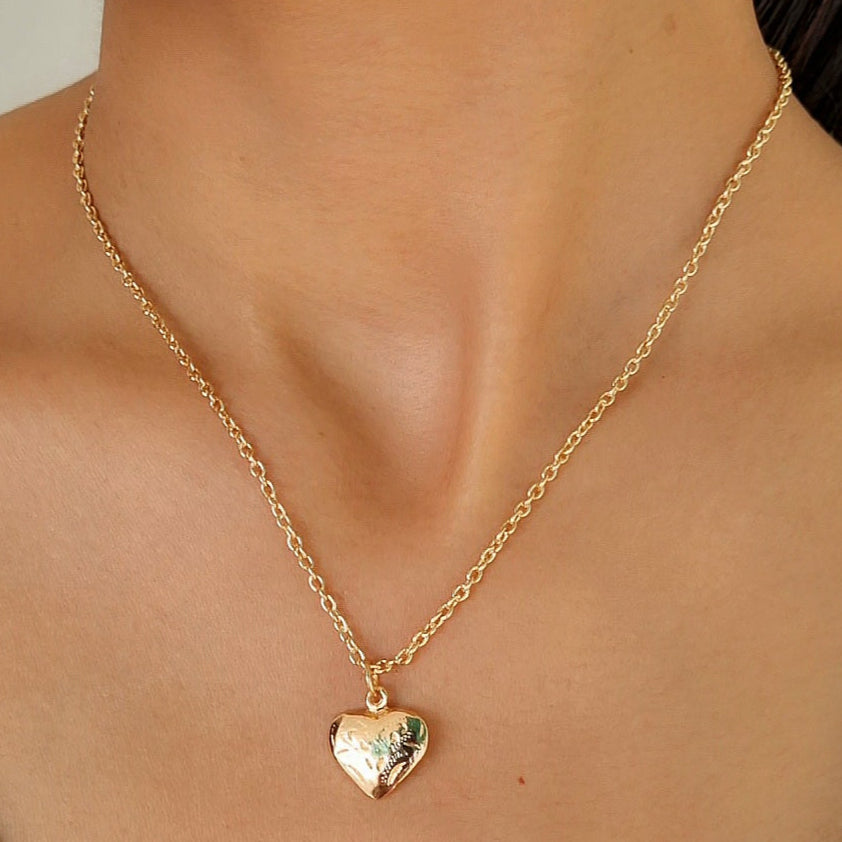 TFC Golden Heart Solo Gold Plated Pendant Necklace