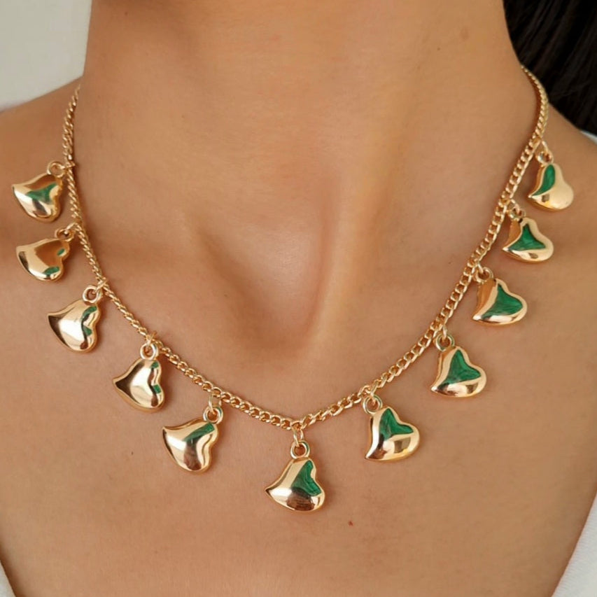 TFC Lover's Link Heart Drop Gold Plated Necklace