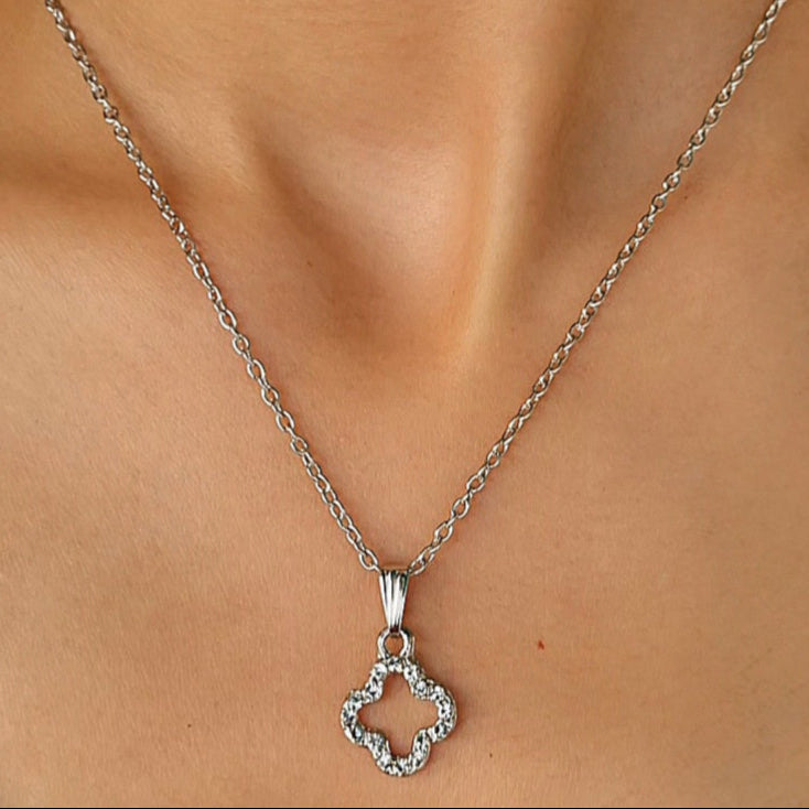 TFC Serenity Sparkle Silver Plated Pendant Necklace