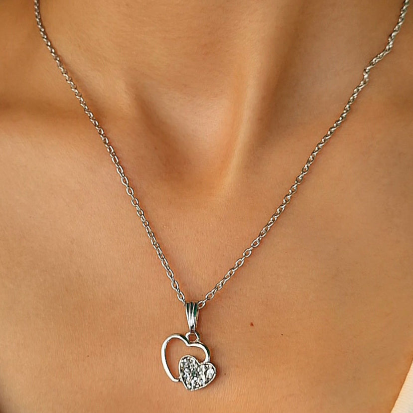 TFC Open Embrace Silver Plated Pendant Necklace