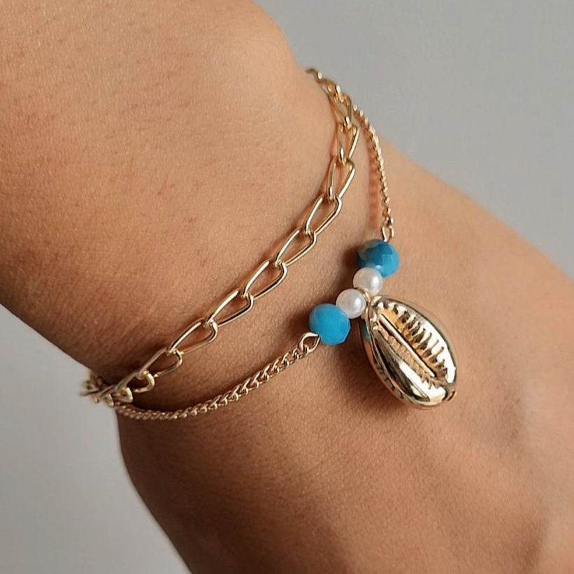 TFC Coffee Bean Charms Gold Plated Bracelet