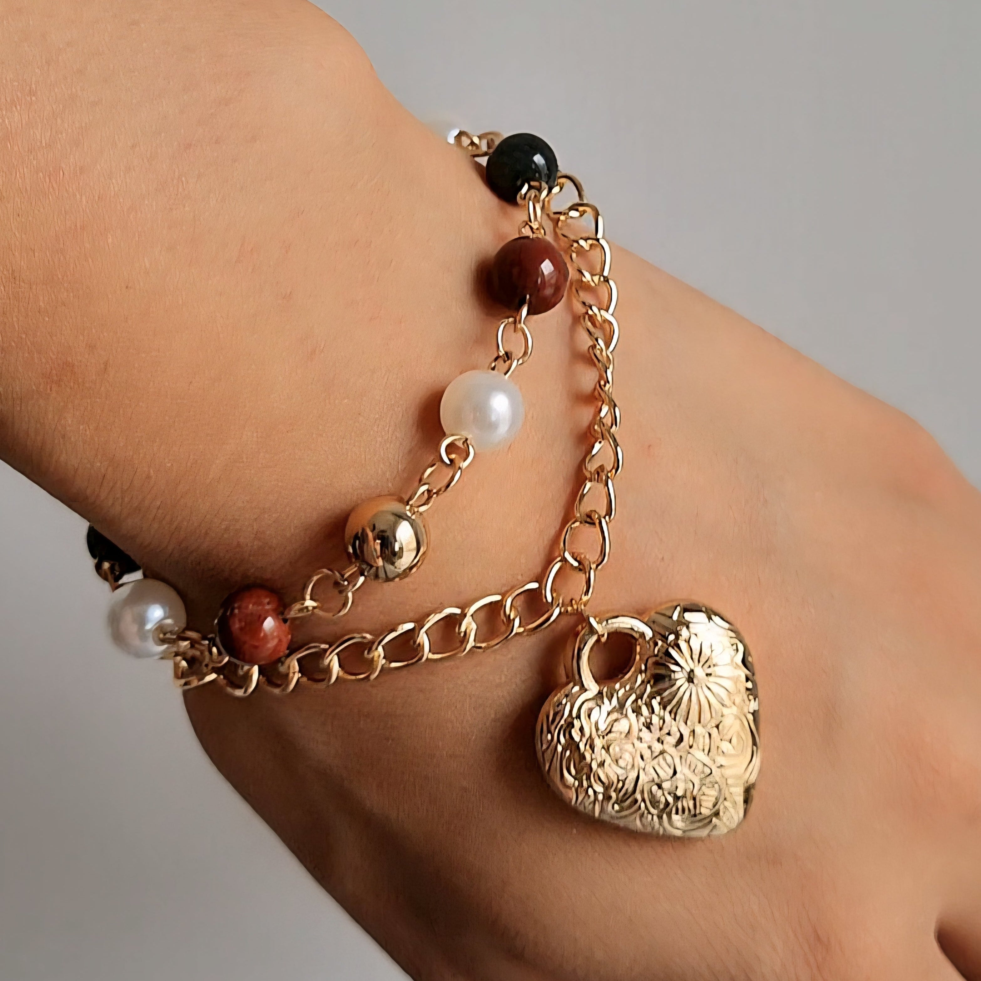 TFC Adore Heart Charms Gold Plated Bracelet
