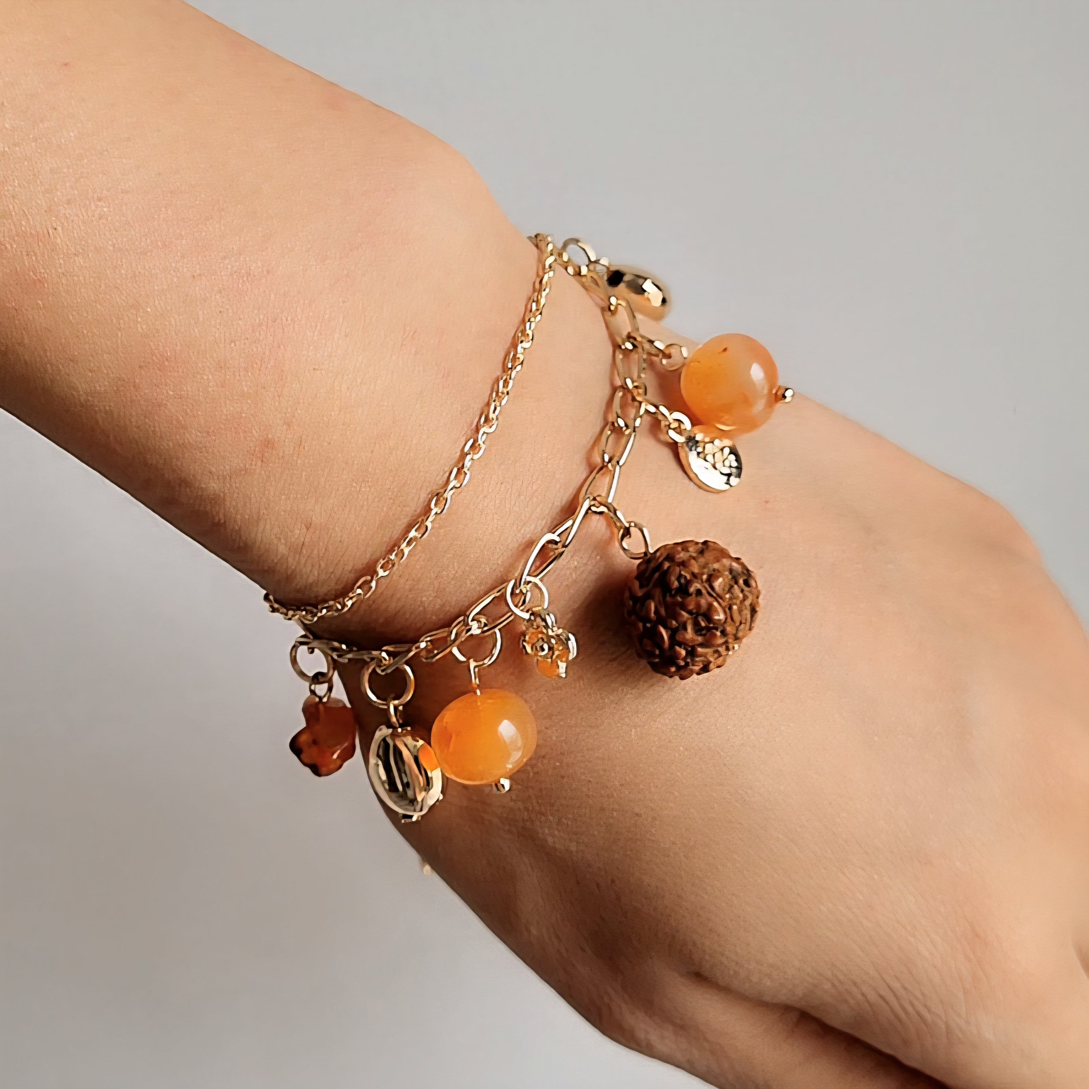 TFC Tangy Orange Charms Gold Plated Bracelet