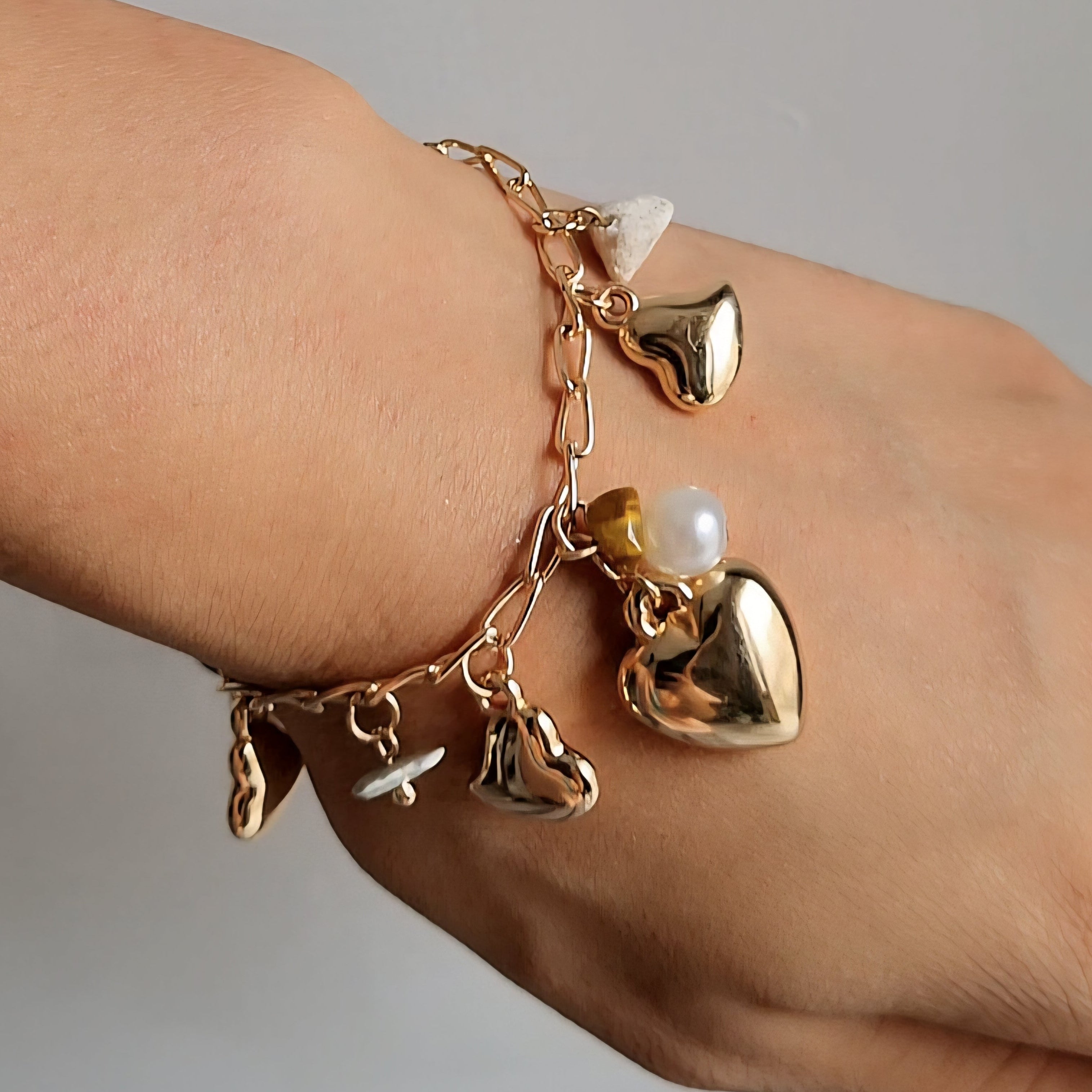 TFC Hearties Charms Gold Plated Bracelet