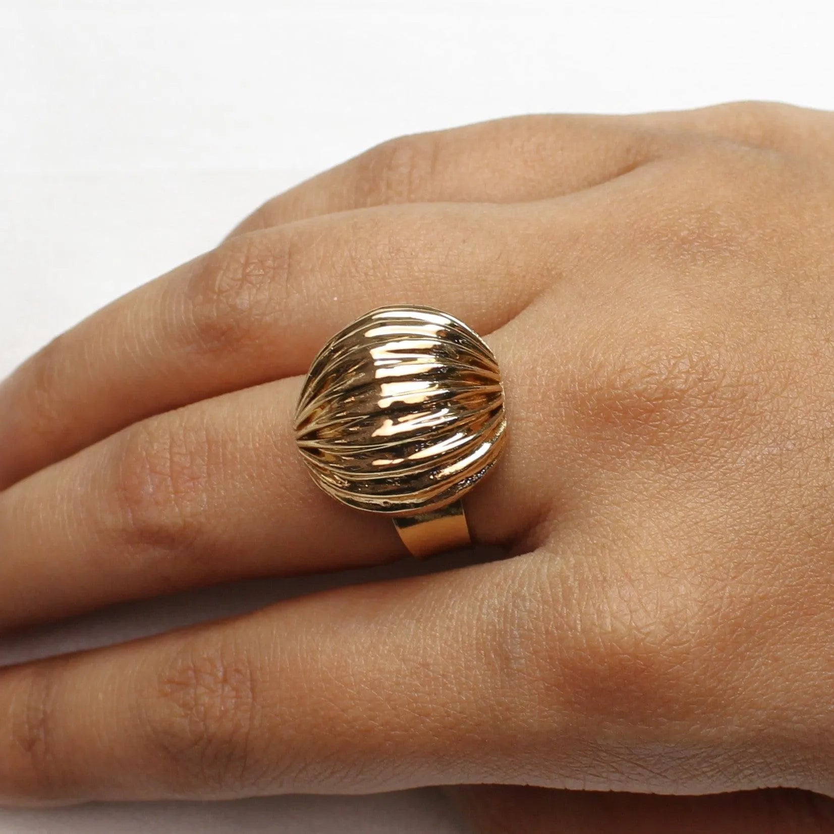 TFC 24K Small Vortex Gold Plated Adjustable Ring
