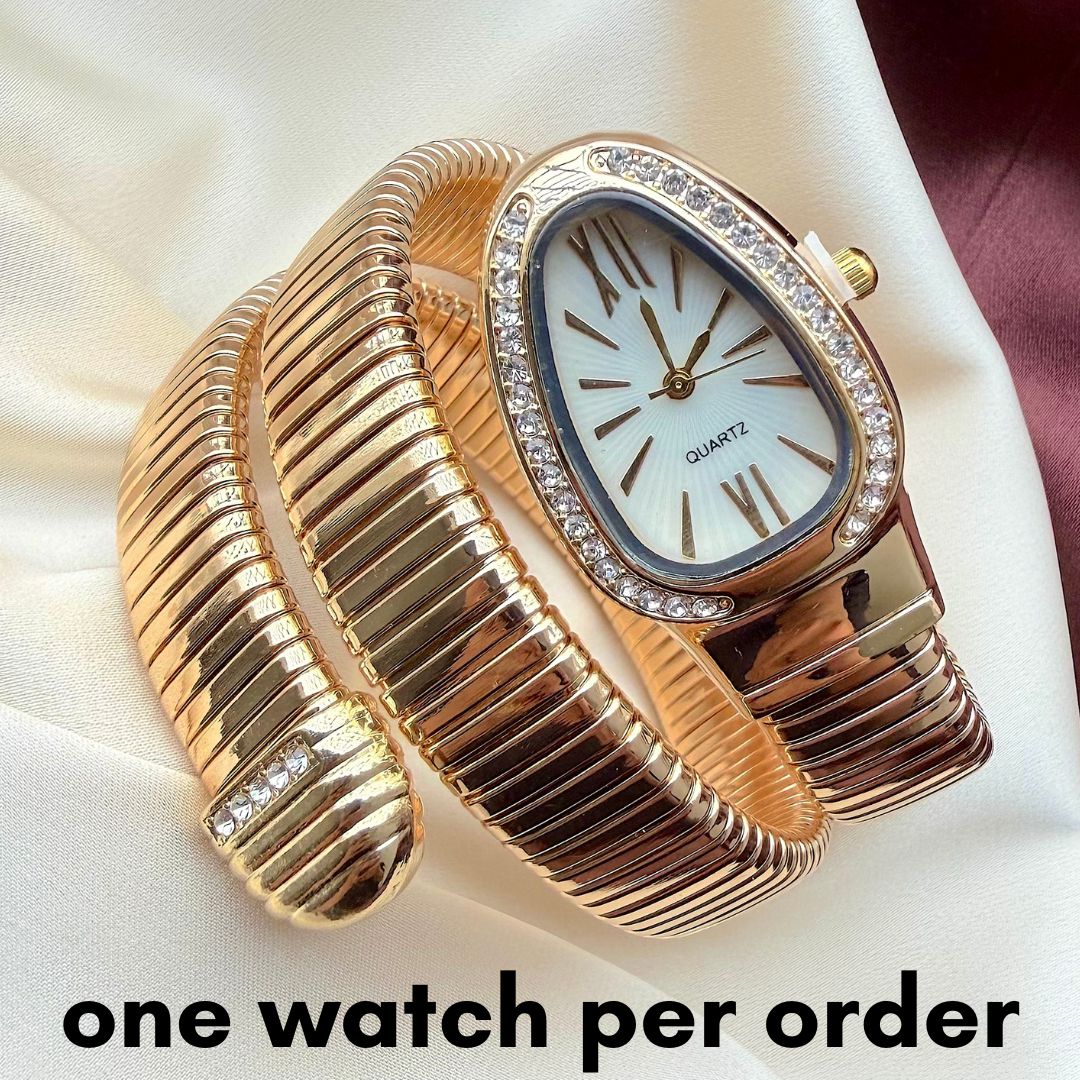 TFC Adjustable Stone Watch Gold Plated Bracelet