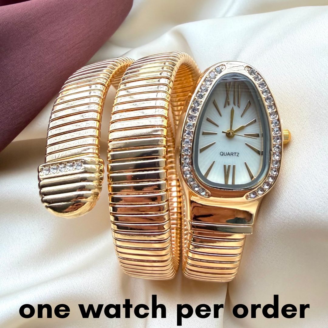 TFC Adjustable Stone Watch Gold Plated Bracelet